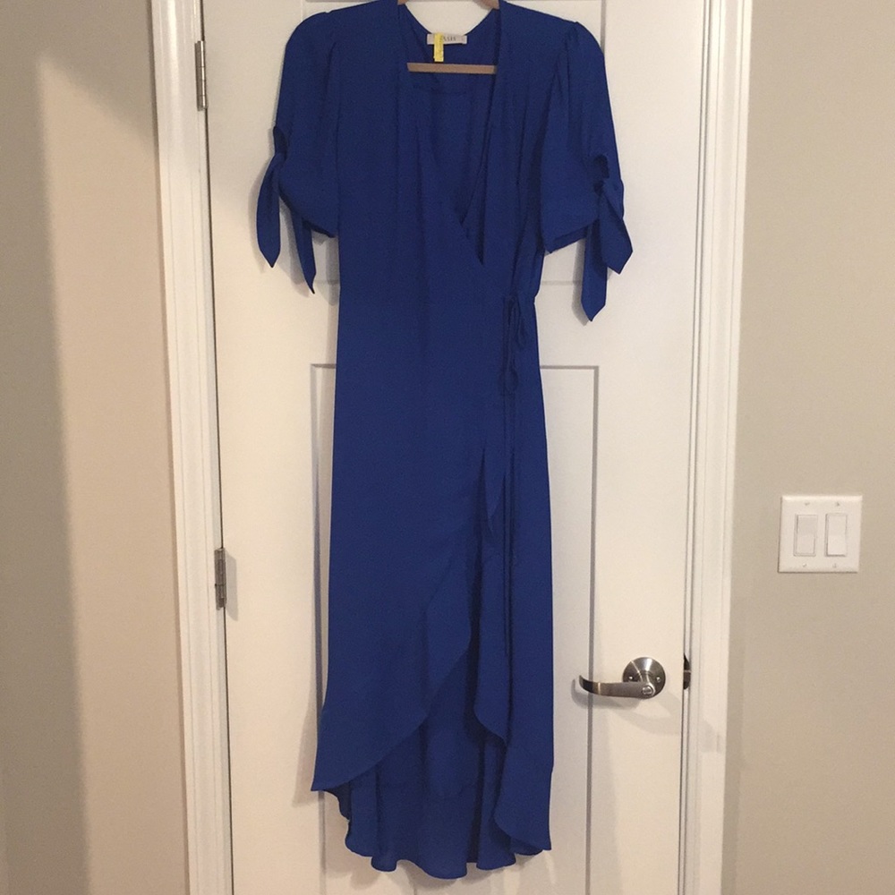 ASOS Blue high low midi wrap dress